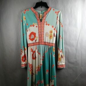 Vintage 1970s Paganne Long Sleeve Dress Size 10